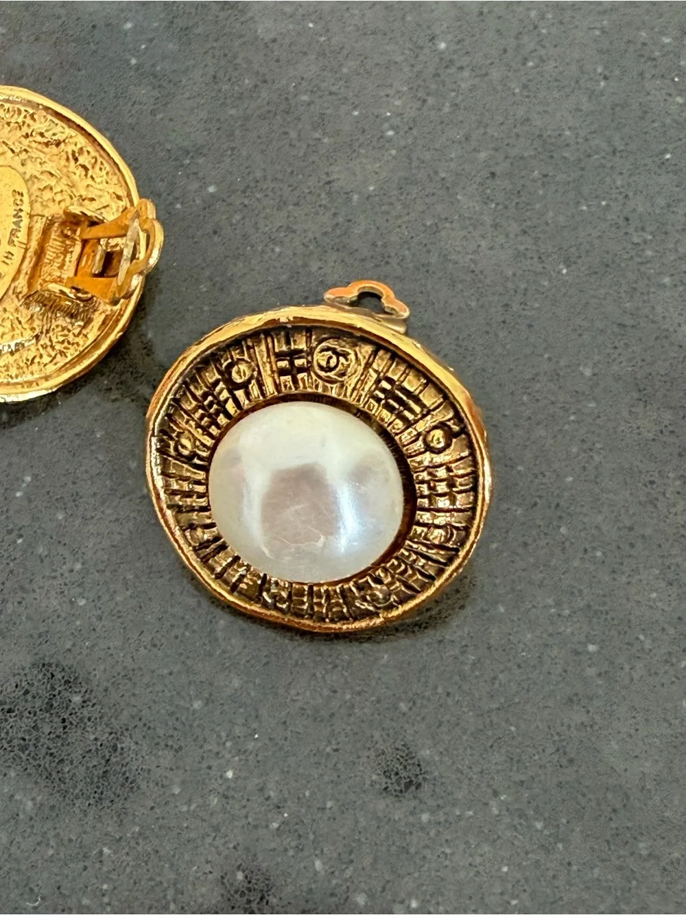 Chanel Pearl Center Clip-on Earrings